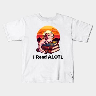 Kawaii Axolotl Book Lover Gifts Kids T-Shirt